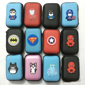 

1 Pcs Cute Superhero Spiderman Iron Man Captain America Bat Stitch Mini Coin Purse Wallet Headphone Bags Stationery Card Holders