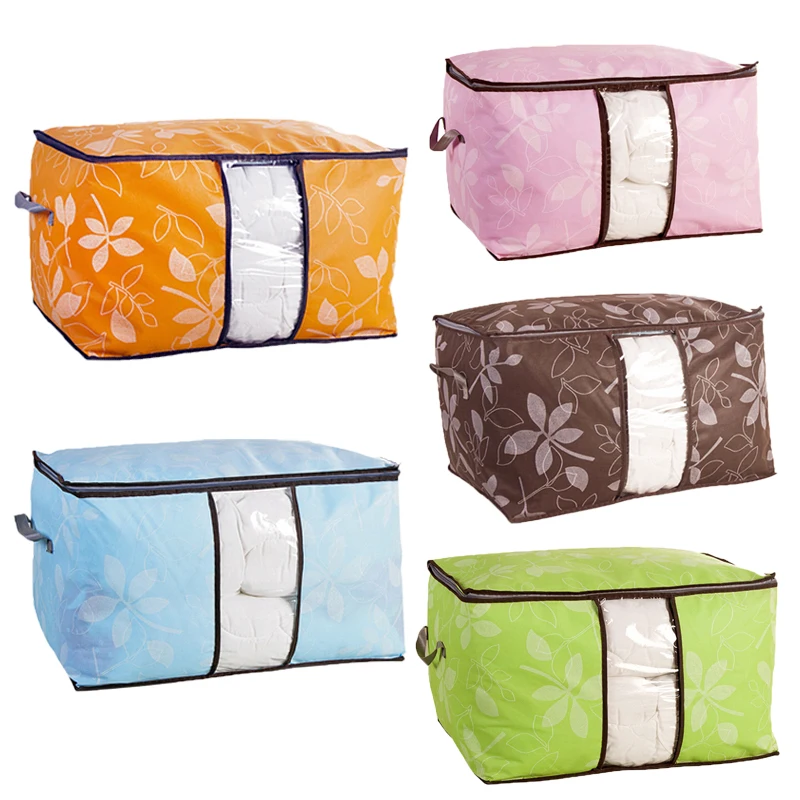 

Non-woven Clothes Storage Bag Wardrobe Closet Organizer Folding Quilt Storage Bag for Bedding Blanket Pillow