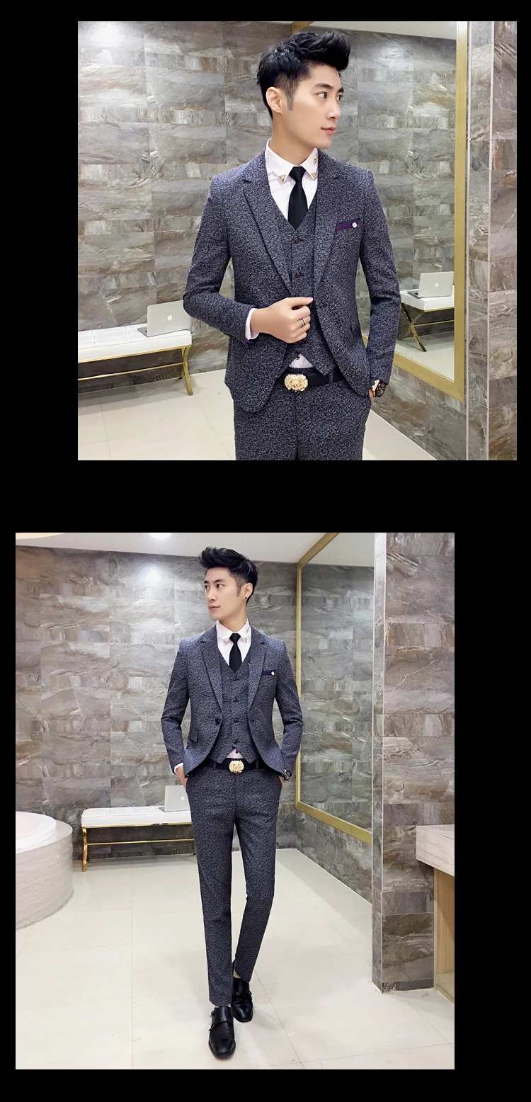 Классические деловые мужские костюмы Размер 3XL Slim Fit мужской костюм куртка с жилетками и брюками новые мужские свадебные костюмы