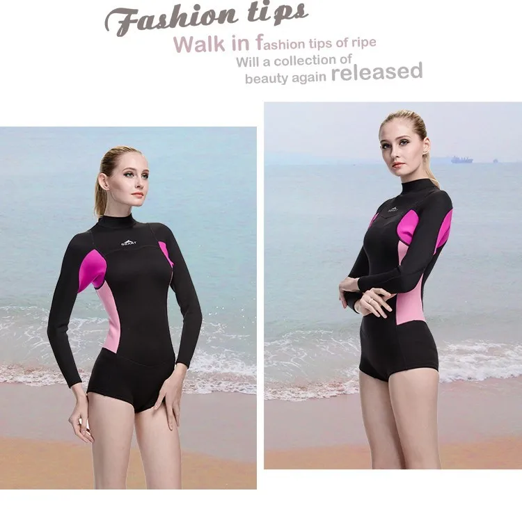 SBART стиль неопреновый гидрокостюм Женский 2 мм серфинг гидрокостюмы цельный одежда для плавания и подводного плавания гидрокостюм с длинным рукавом