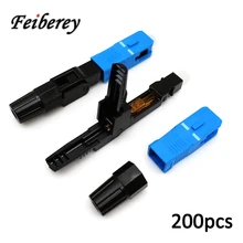 

200 pcs/lot SC/UPC Optical Fiber Fast Connector FTTH Tool for SC/UPC Fiber Optic Cable Field Cold Splicing Quick Fast Connector