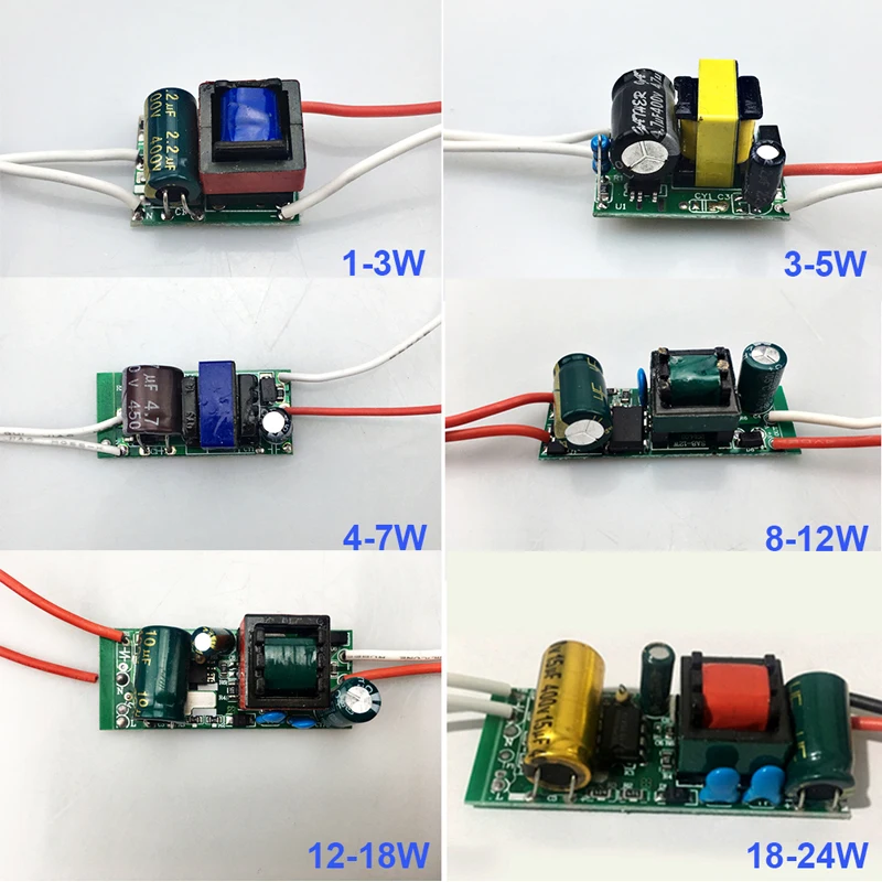 1/5 шт. светодиодный драйвер адаптер постоянного тока 260-300mA 85-265V от 1 до 3, 4-7 8-12 25-36 Вт Питание с регулируемой яркостью/не светодиодный свет