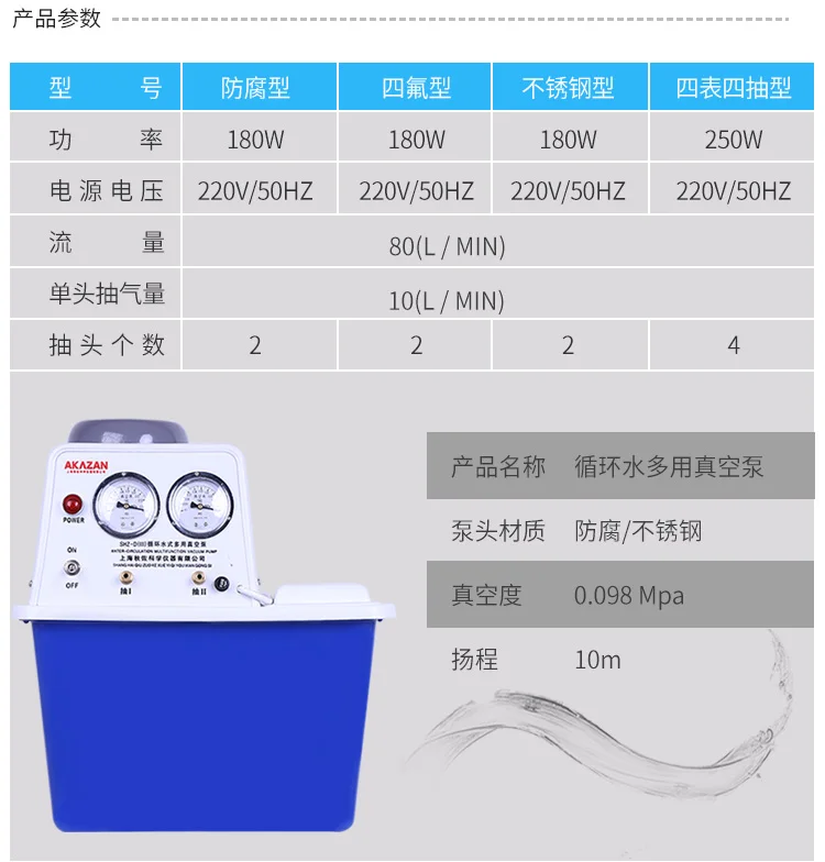 Настольный циркуляционный водяной многоцелевой Вакуумный насос лабораторный насосный антикоррозионный вакуумный дистиллятор из нержавеющей стали