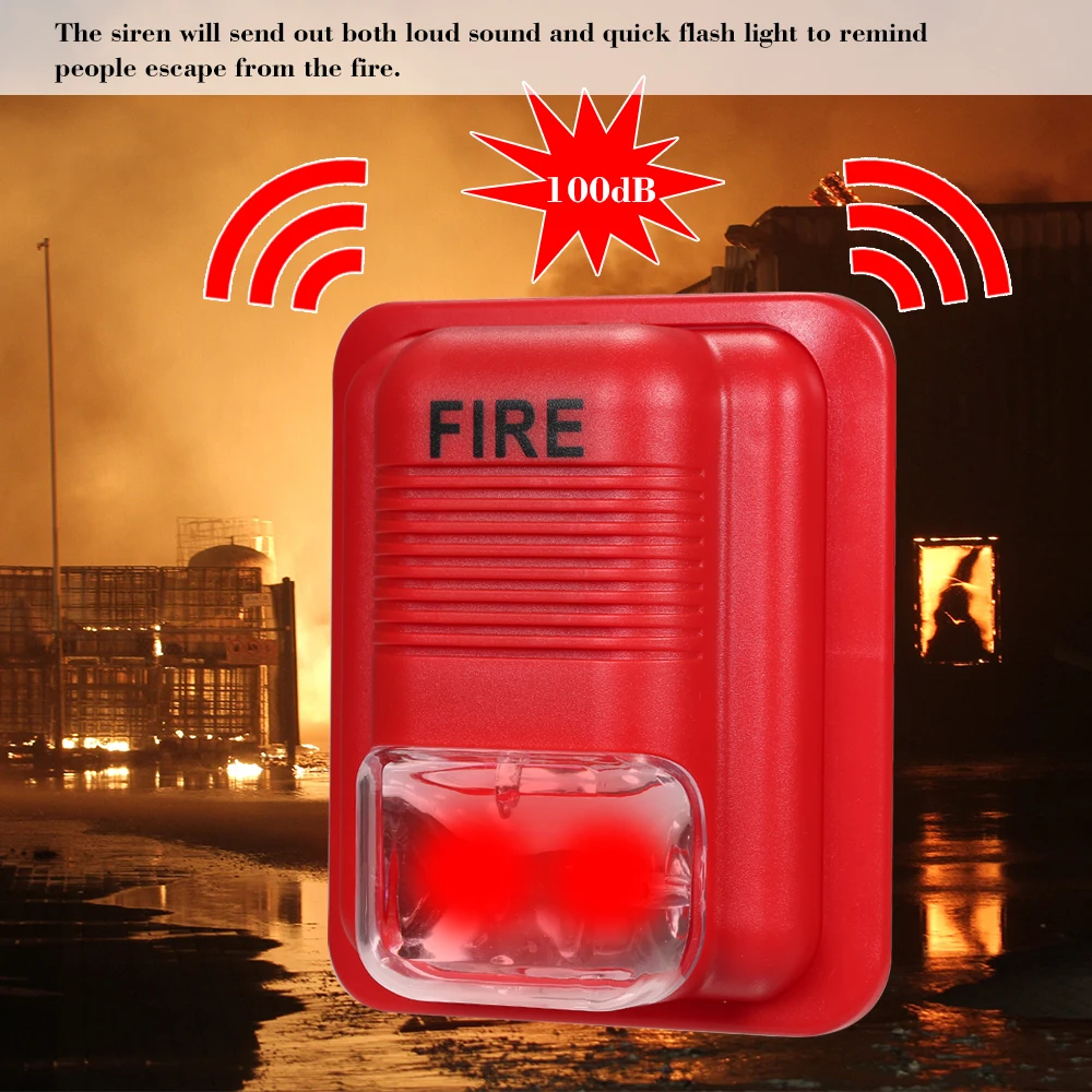 Tanio Alarm przeciwpożarowy ostrzeżenie syrena stroboskopowa sklep