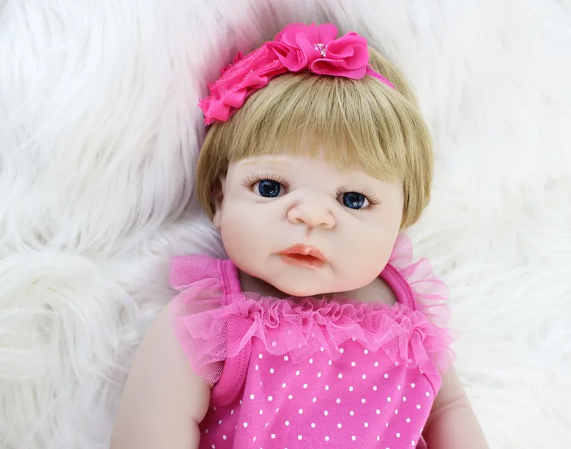 55 см полный силикона Reborn Baby Doll игрушки, реалистичные винил новорожденный принцессы для маленьких девочек дети, как живой Bebe Bonecas ребенок