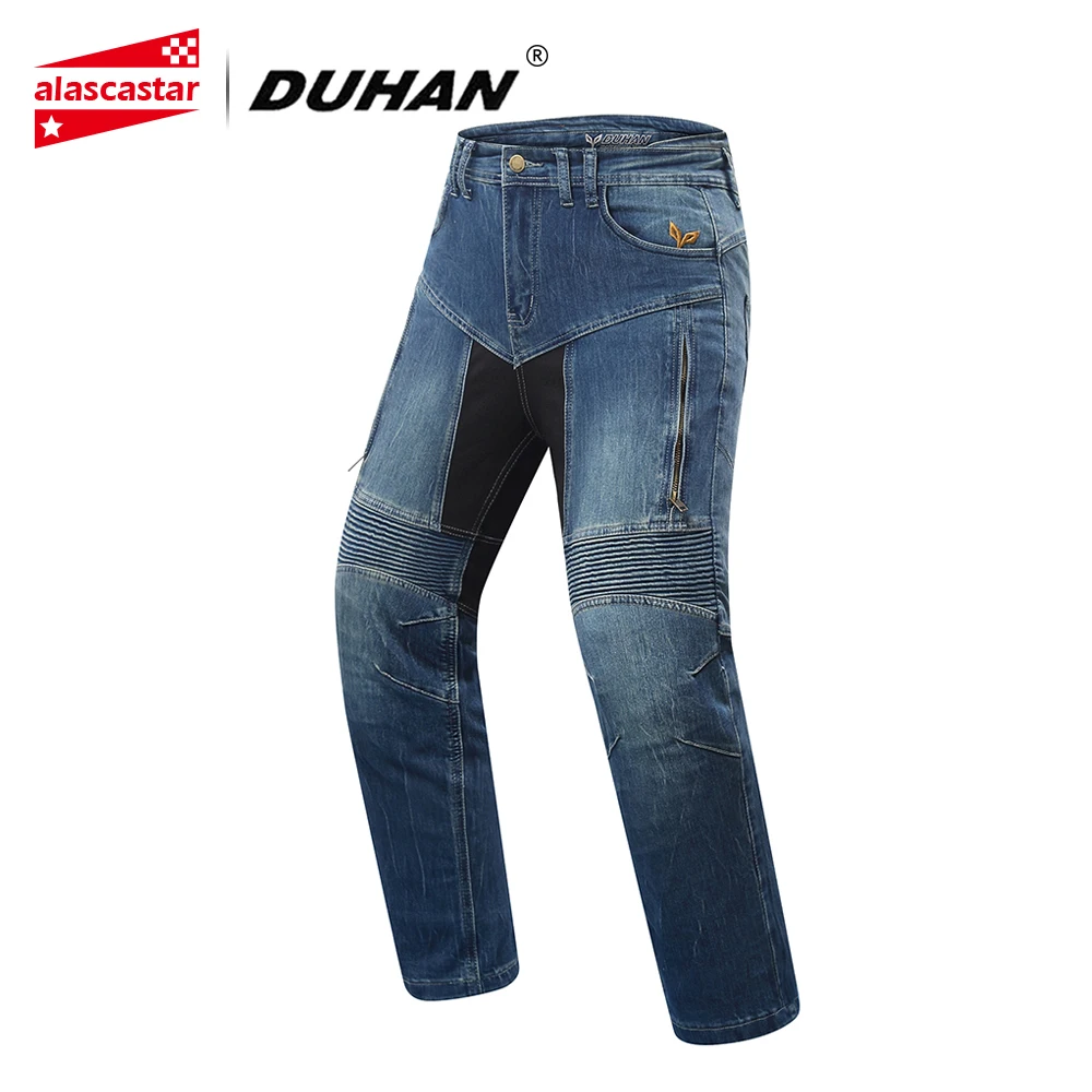 DUHAN Motorcycle Pants Men Motorcycle Jeans Motocross Pants Riding Pantalon Moto Knee Protective Gear Motorbike Jeans Trousers