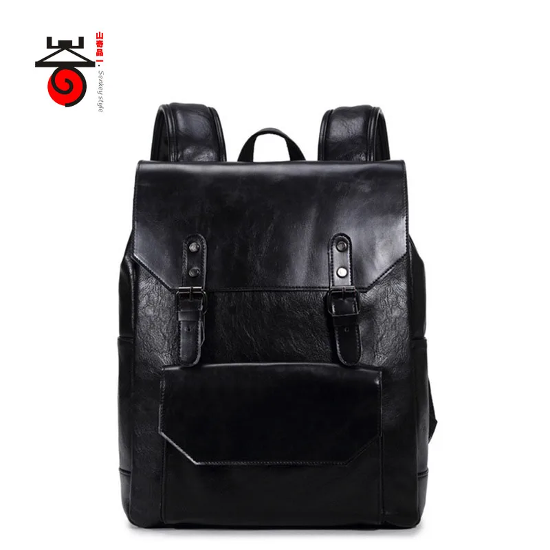 ФОТО Senkey style Casual High Quality Men Business Backpacks Fashion High Grade PU Leather Designer Men's Schoolbag Travel Laptop Bag