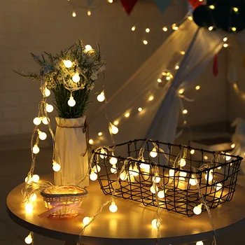 

10M 50LEDs /10M 80 LED Globe String Lights Warm White/White Ball Fairy Light for Party Christmas Wedding New Year Indoor&outdoor