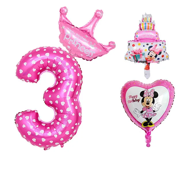 Микки и Минни Маус тема Фольга праздничные украшения из шаров в форме сердца воздушные шары Baby Shower Детские День рождения расходные материалы - Цвет: Style 3