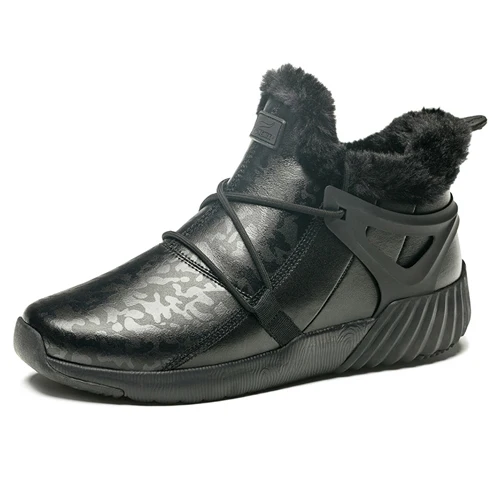 ONEMIX, новинка, зимние кроссовки для бега, удобные женские ботинки, теплые шерстяные кроссовки для мужчин, уличная Мужская Спортивная обувь унисекс - Цвет: black-lovers