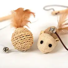 1PC Cheap Pet Cat Toys interactive With Bells Elastic Rod Has a Funny Cat Mouse Pumpkin Feather pet products pet cat W5