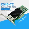 Jeu de puces Intel X540 PCIe x8, double cuivre RJ45, 10Gbps, Port Ethernet, carte réseau Compatible, X540-T2 ► Photo 1/4