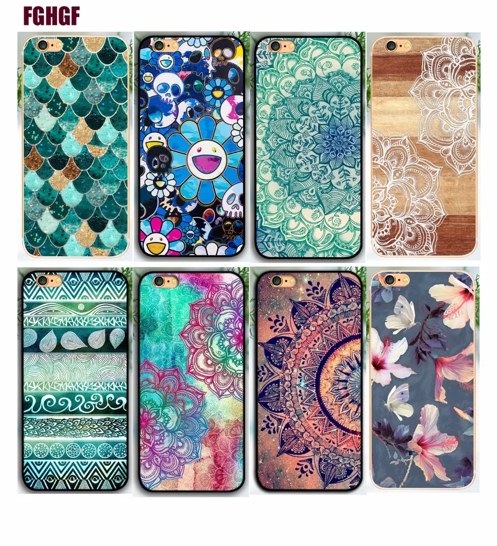 UV Printing Mandala Flower Datura Floral Cell Phone Hard