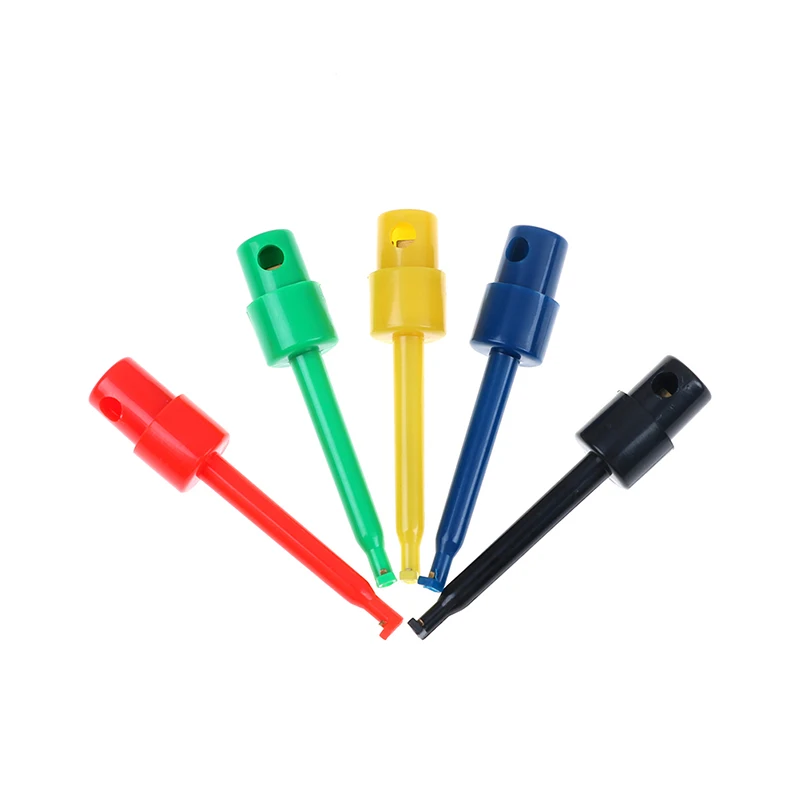 

10Pcs Single Test Hook Clip Test Probe For Electronic Testing IC Grabber Large Size Round Crocodile Clip Hook Test Clip