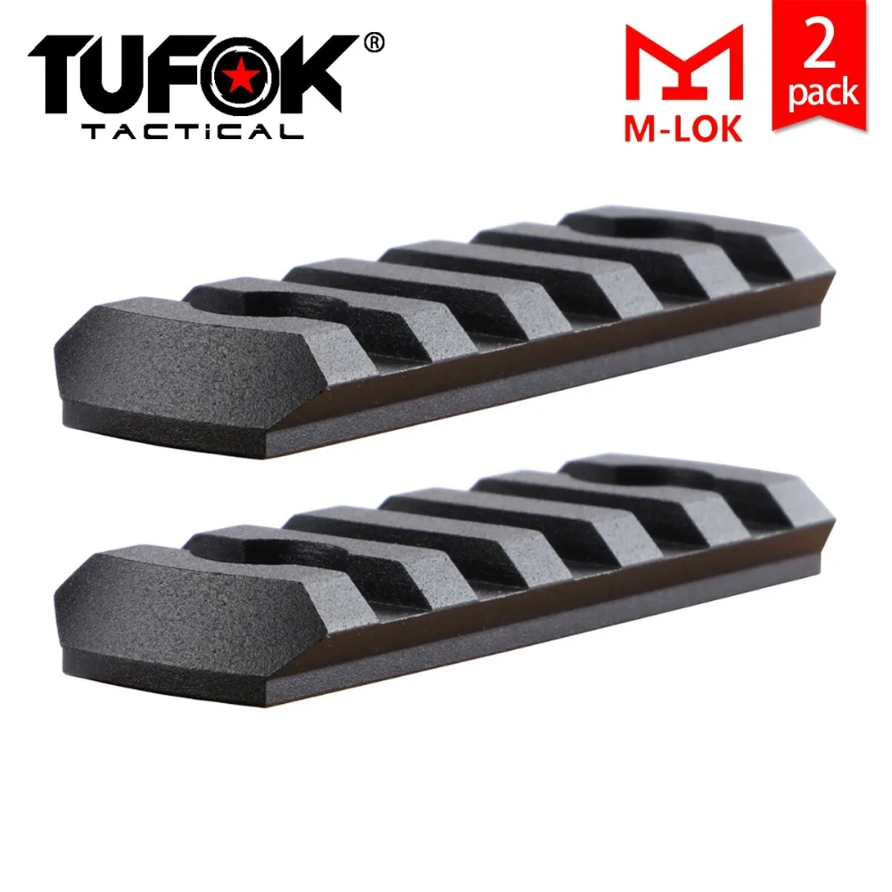 TuFok Низкопрофильная M-lok 5 слотов рельсовая секция Mlok Picatinny Rail Adapter Picatinny Weaver Rail Mount Attachment(2 шт. в упаковке