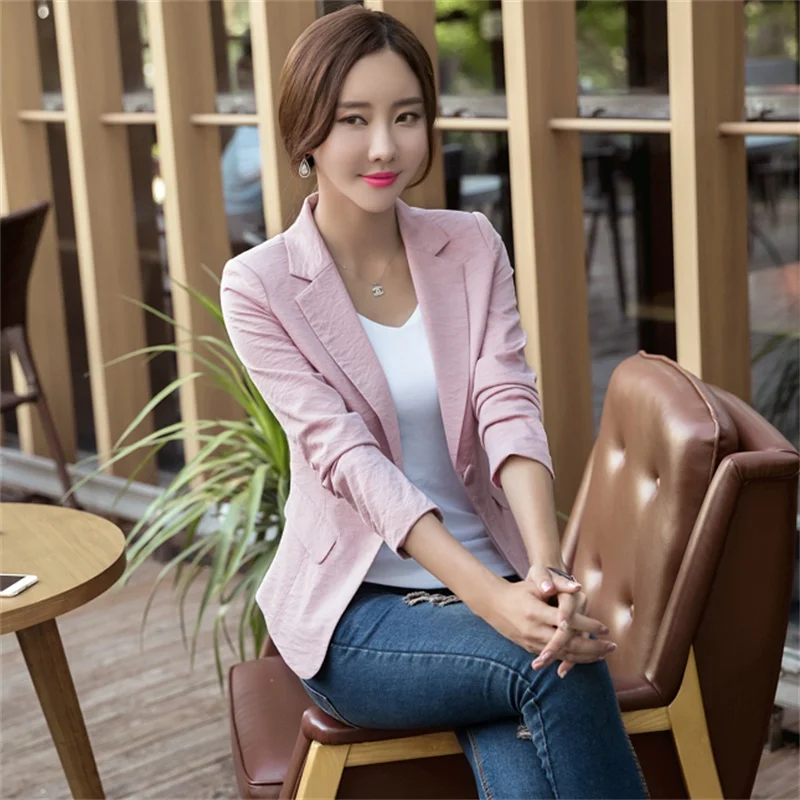 5 Size Small 4 Hitz Cotton Casual Female 3 Large Paragraph Linen 2 Long Short sleeved 1 Suit Jacket Slim 4xPUXwnq1x