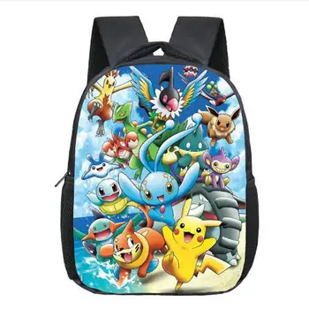 

Anime Pokemon Backpack Pocket Monster School Bag Ash Ketchum/Pikachu School Backpacks Girls Boys Toddler Bag Kids Book Bags