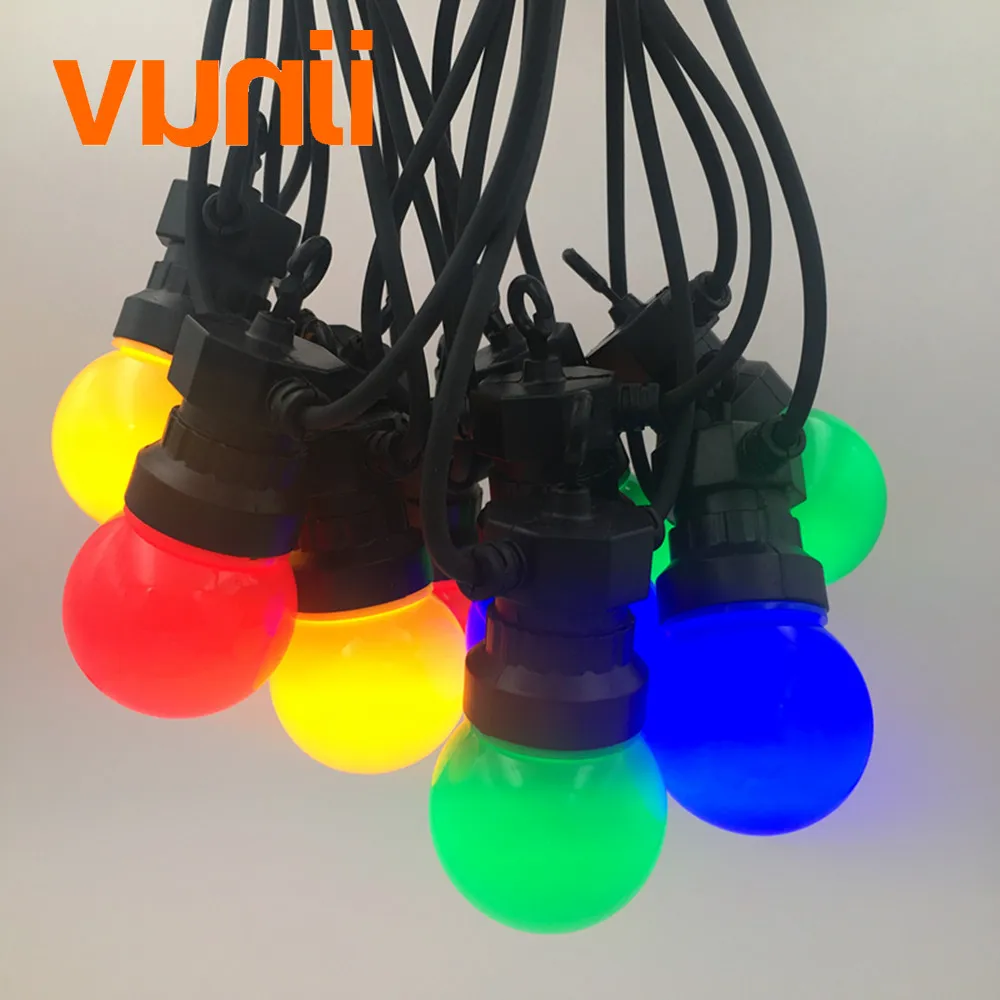 VUNJI IP65 молочный Глобус G50 многоцветная лампочка String соединяемые наружные гирлянды вечерние ринки Рождества