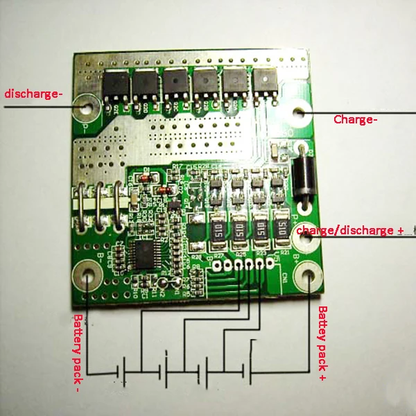 4S 45A Li-Ion 14,8 в 16.8V18650 BMS PCM 4S плата защиты батареи bms pcm 4S с балансировкой для литиевых батарей