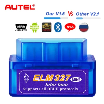 

Real ELM327 V1.5 ELM 327 Bluetooth OBD2 Scanner Android Car Auto Diagnostic Tools Automotive OBD 2 OBDII Scaner Better V2.1 V2.0