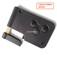 Neue Uncut Remote Key Fob 3 Taste 433 MHz PCF7947 für Renault Clio Scenic Megane Mit schlüsselblatt und logo