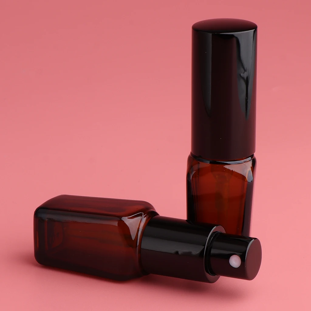 Kesoto 2pcs Brown Empty Glass Fine Mist Pump Spray Bottles for Perfume Toner Atomizer Container
