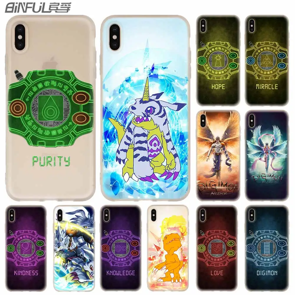

Cases Silicone soft Cover for iPhone 11 Pro X XS Max XR 6 6S 7 8 Plus 5 4S SE Digimon logo