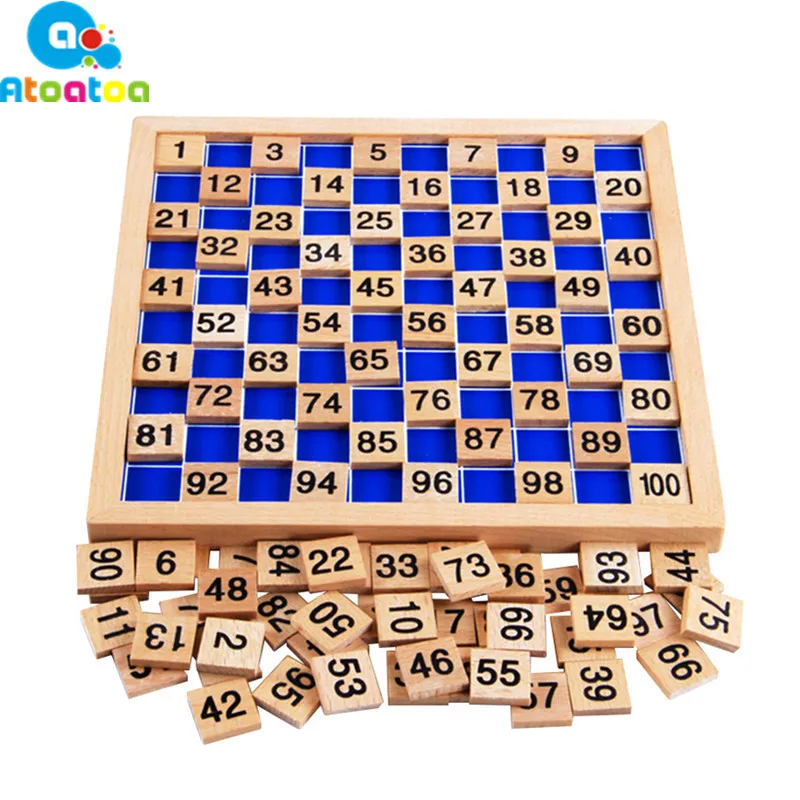 

Wood Model Building Tool Sets Teaching Mathematics 1-100 Number Wood Board Preschool Educational Development Toy Gifts