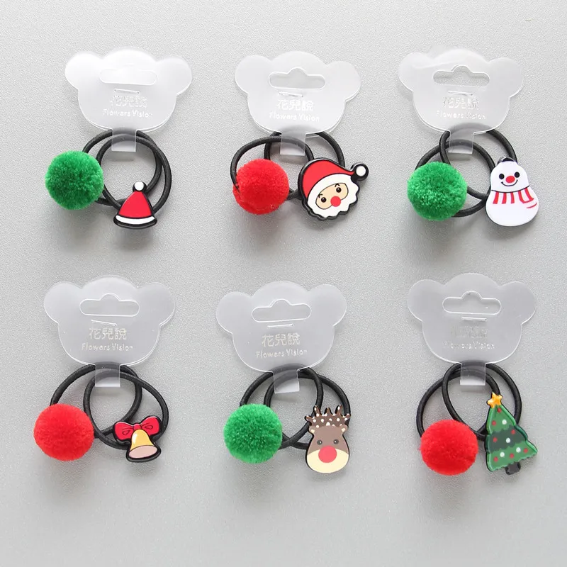 

2 PCS Creative Christmas Elk Princess Headwear Baby Headdress Children Hair Ropes Girls Hair Accessories Kids Elastic Hair Bands