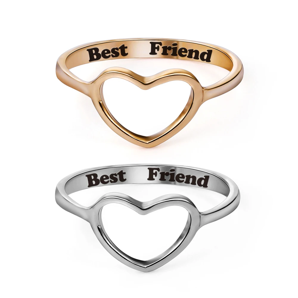 1 PC Women Love Heart Shape Best Friend Ring Promise Jewelry Friendship
