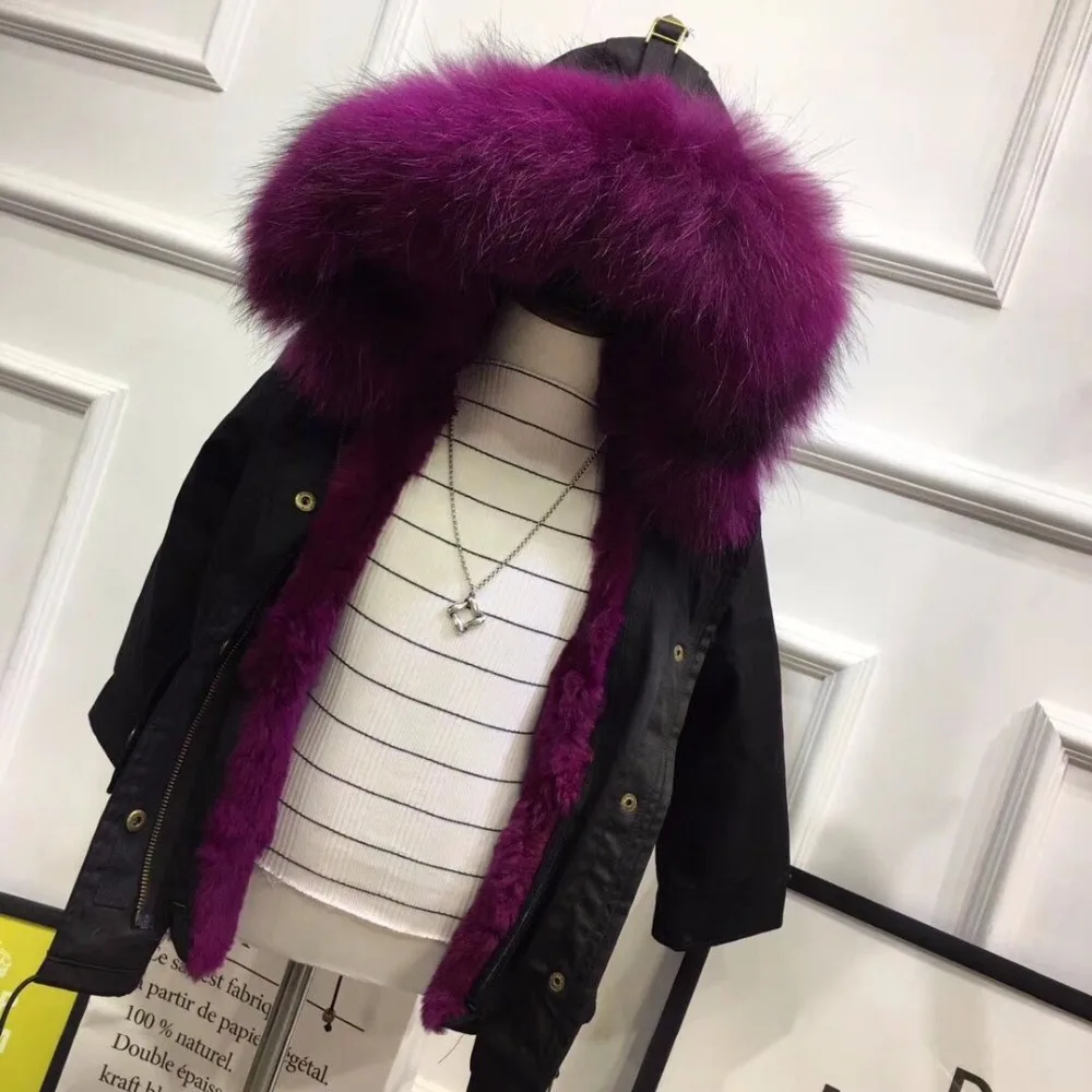 Online Abrigo de piel niñas invierno piel de conejo Natural chaqueta para niños Parkas calientes Piel de mapache Real niños niñas chaqueta tamaño 110 170 TZ204
