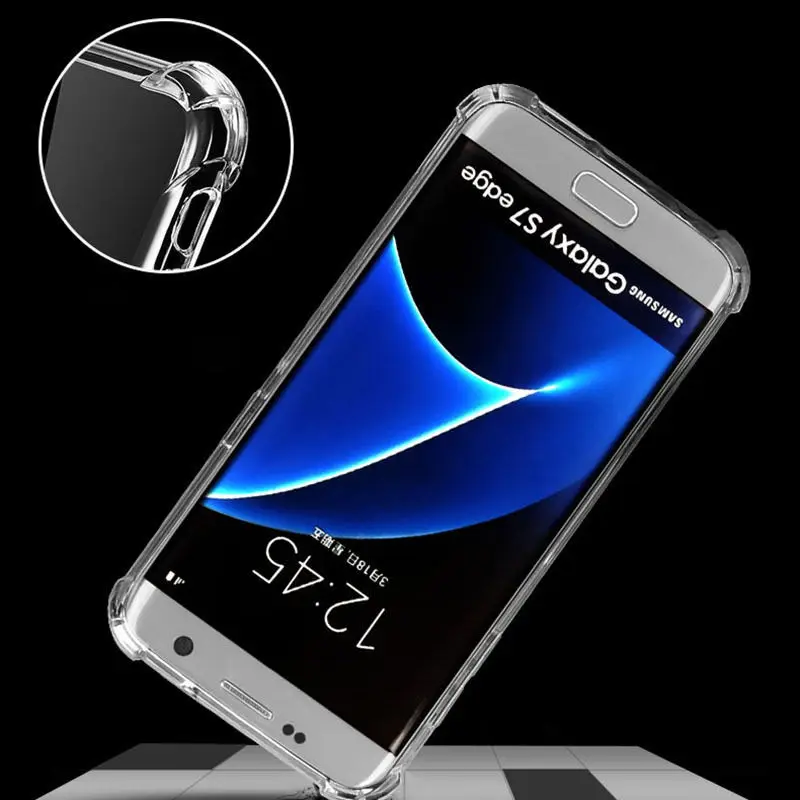 Противоударный прозрачный силиконовый чехол для Samsung Galaxy S6 S7 edge A3 A5 A7 J3 J5 J7 2017 S8 S9