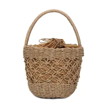 Новинка модные женские туфли Сумки из натуральной кожи ручной работы плетеная солома сумка большой вместимости, летняя пляжная сумка вечерние BS88