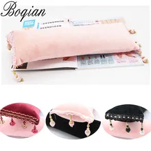 Bqan зимняя мягкая хлопковая салонная подушка для рук дизайн ногтей Подушка розовый/красный кисточки красота Стили Маникюр Уход держатель инструменты