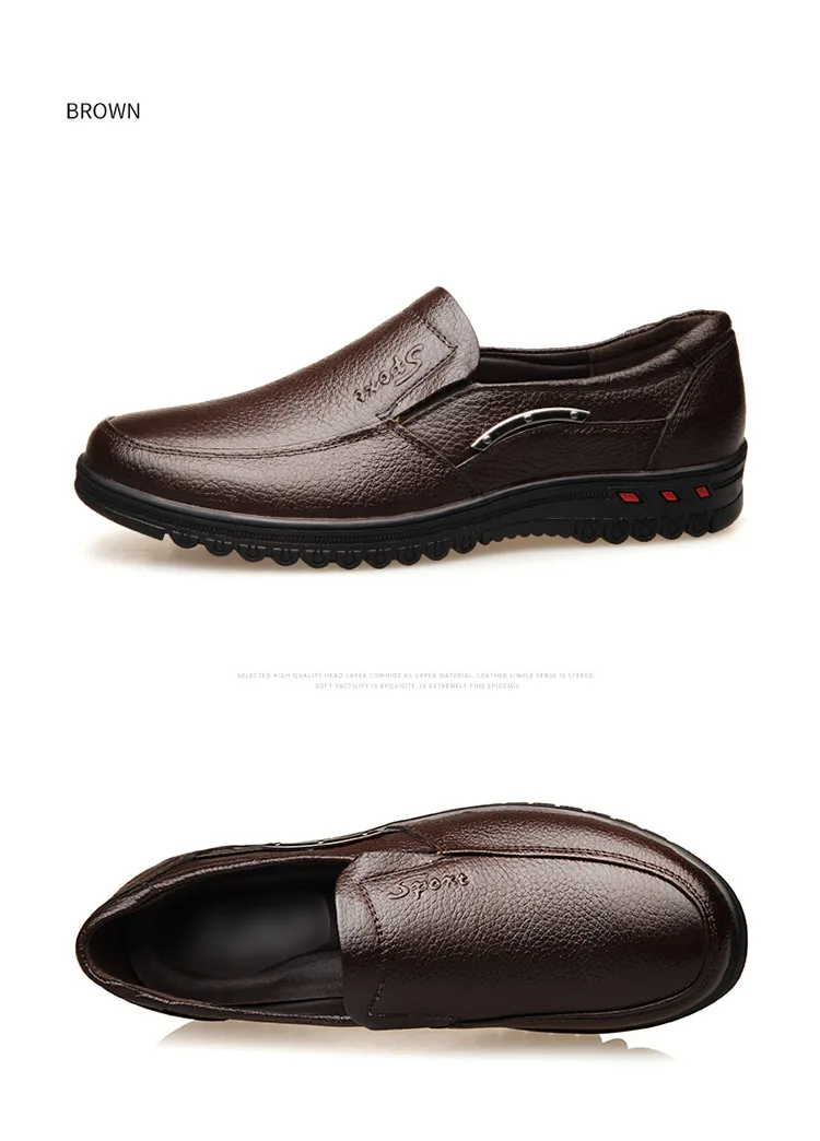 OSCO/2018 Новая мужская обувь из воловьей кожи, Модные слипоны, деловые мужские повседневные туфли, удобные лоферы на плоской подошве, мужская