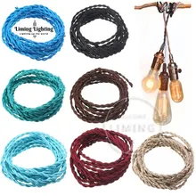 2x0,75 винтажная электрическая канатная проволока витой кабель Ретро плетеная проволока DIY Светодиодная подвесная Проводная лампа винтажный шнур для лампы