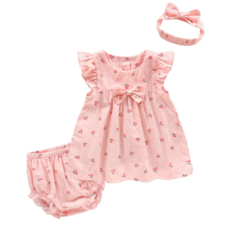 

2019 A Summer Underpants Hair Band Suit Baby Clothes Bow Girl Dress Princess dress