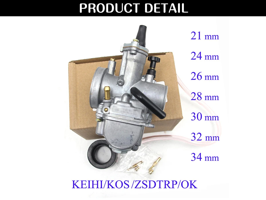 Alconstar-21 24 26 28 30 32 34 мм Keihin PWK KOSO OKO мотоцикл Карбюратор с power Jet 2 T/4 T внедорожный Кафе Racer 75CC-250CC