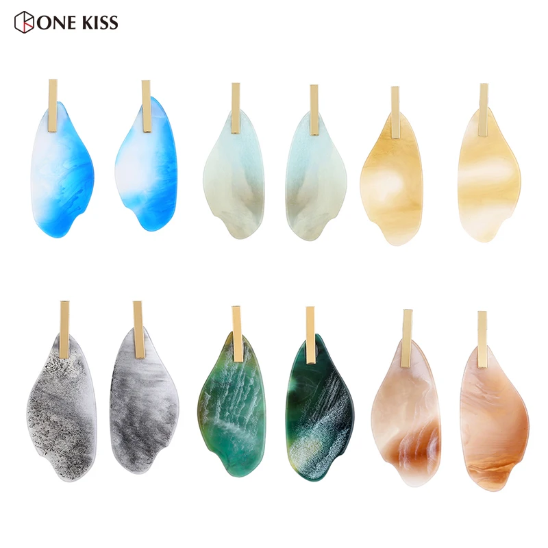 Irregular design Acrylic Drop Earring For Women Fashion Multicolor Statement Marble Effect Earring Acetate Jewelry