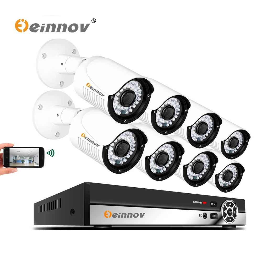 

Einnov 4CH 8CH 1080P POE NVR CCTV IP Camera Security System Home Outdoor 2MP Video Surveillance Kit Set HD Led Light 3TB HDD