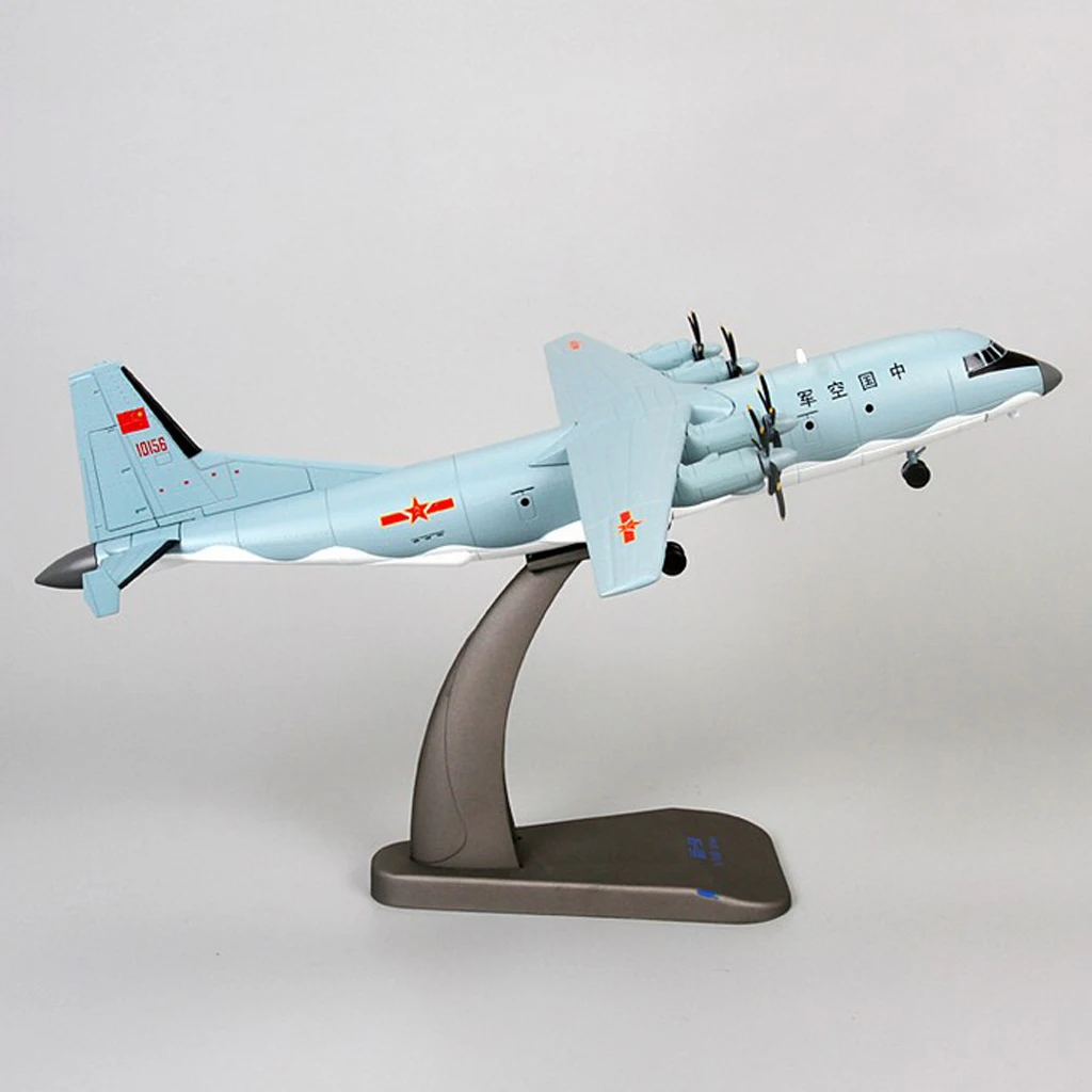 1:100 Scale Airplanes Airforce Shaanxi Y-9 Aircraft Diecast Models 350x190x350mm