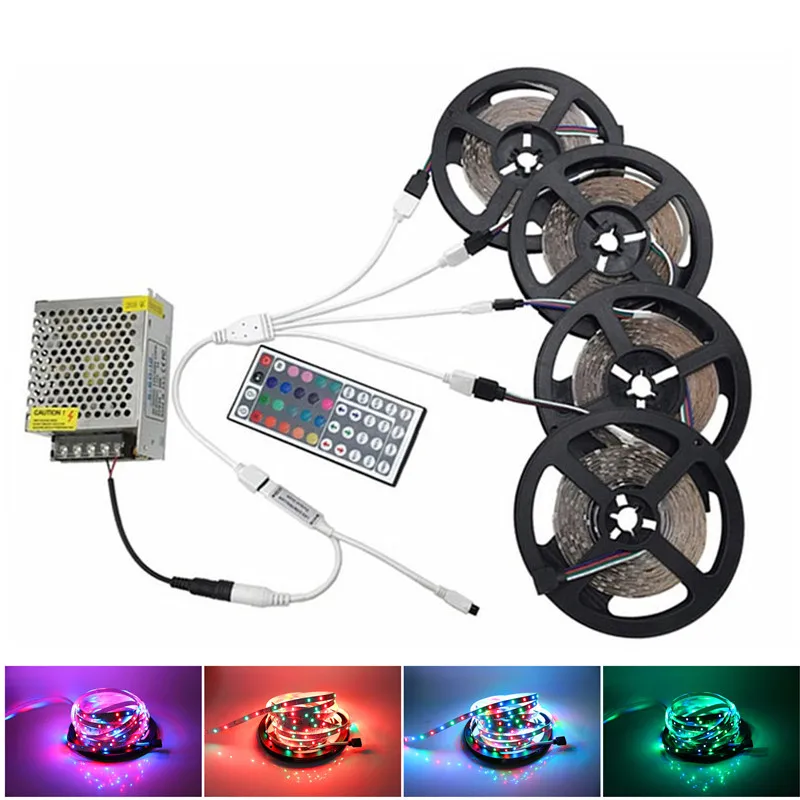 Светодиодная лента RGB 5 м 10 15 20 12 в пост. Тока SMD 2835 водонепроницаемая гибкая