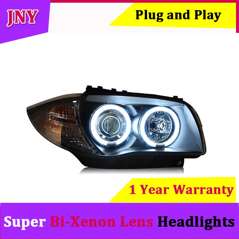 Jny автомобиля фара для BMW E87 2004-2011 120i 130i светодиодный фары H7 ксеноновые линзы