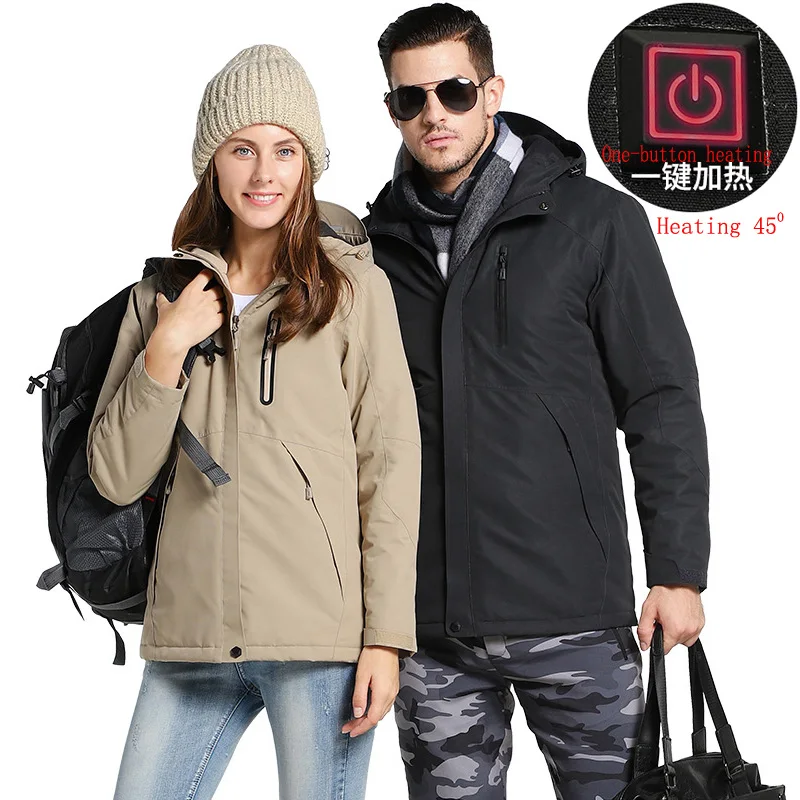 

Top New Women's Clothing USB-heating Coats & Jackets Winter men women Parkas Windbreaker 2018 female outdoors jacket sportswear