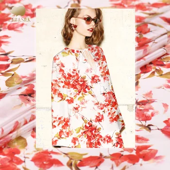 

120 cm wide silk stretch satin fabric custom digital inkjet silk fabric drapes cheongsam dress silk stretch fabric cloth