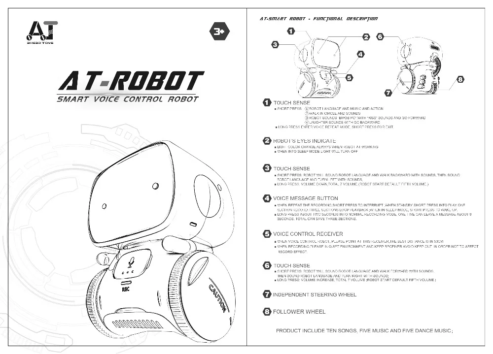 Интеллектуальный робот-игрушка, английский или русский язык, танец, пение, повторяющийся рекордер, сенсорное управление, голосовое управление, подарок для детей в возрасте 3