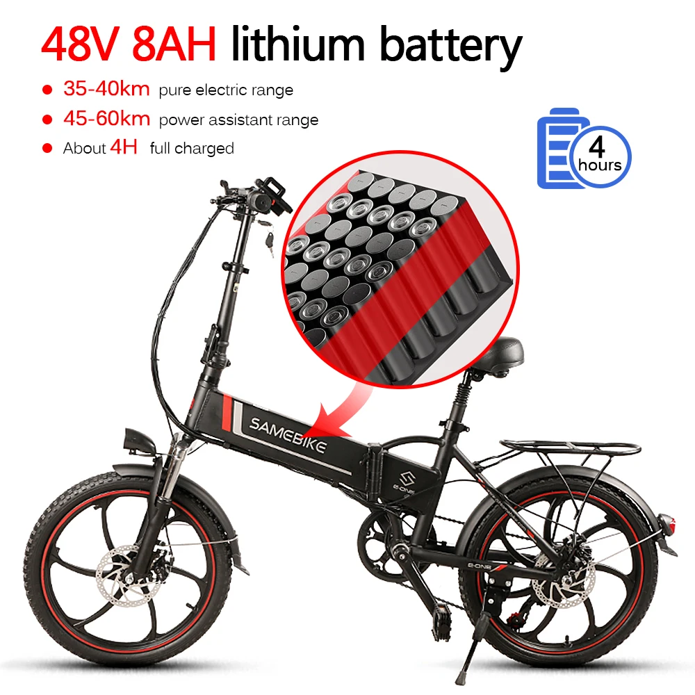 Perfect Outdoor Folding Electric Bike Bicycle 20 inch tire Electric Bike Power Assist Electric Bicycle E-Bike Scooter 48V 350W 4