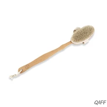 Натуральная щетина скруббера пола щетка для душа со съемной длинной деревянной ручкой Сухой Кожи Отшелушивающий массаж тела инструмент для очистки