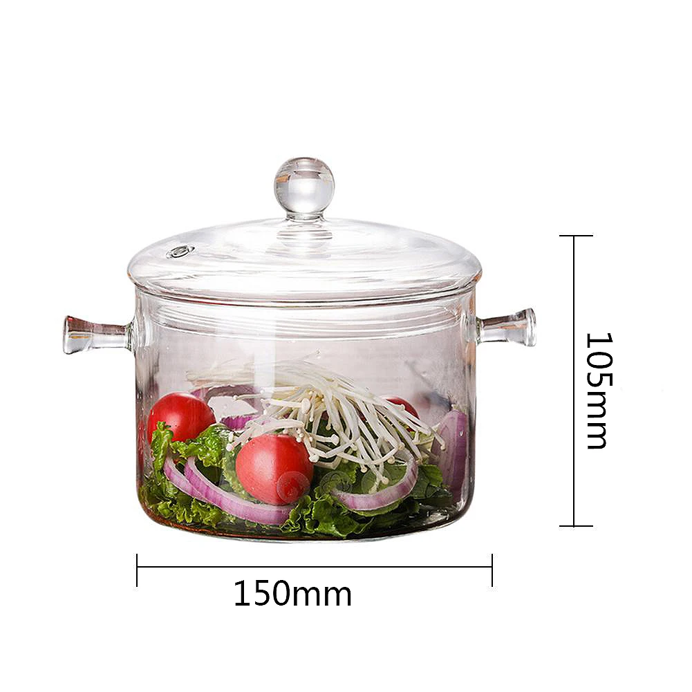 Креативный суповый горшок из прозрачного стекла для салата, миска для лапши ручной работы, кухонные принадлежности, 1300 мл