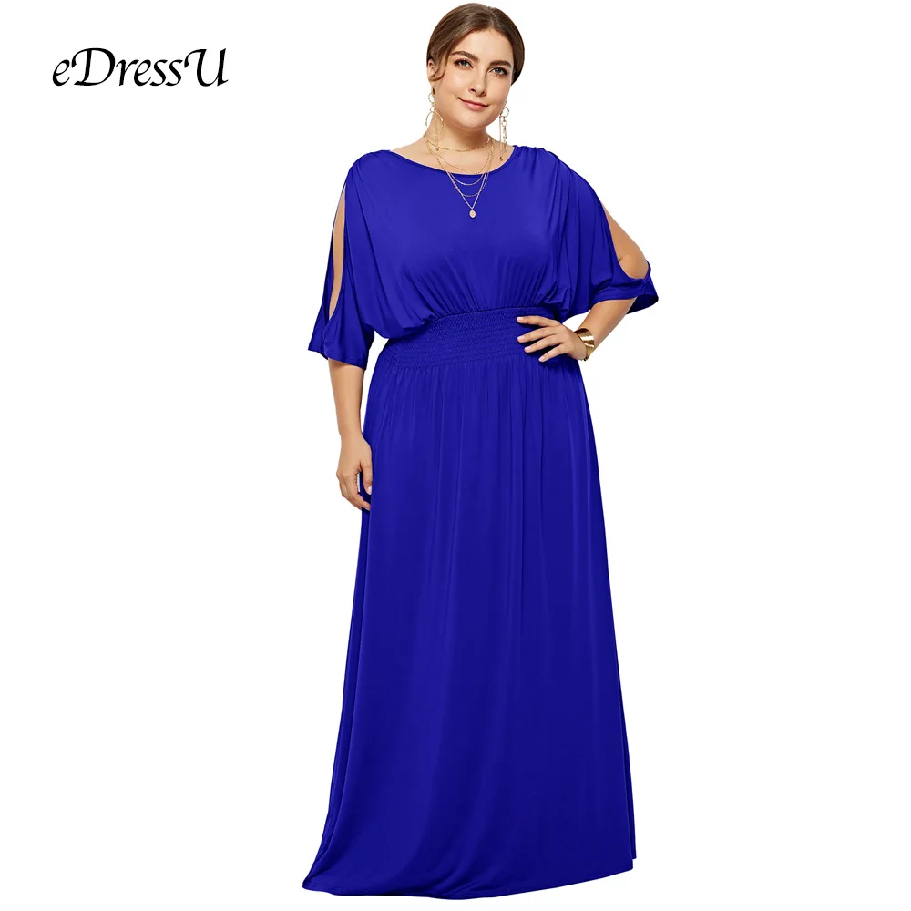 2020 Hot Plus Size Batwing Sleeves Elastic Evening